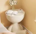 White Side Table with Storage Beside Table Includes Removable Tray Coffee Table