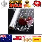 BetterJonny White Dots Clear Cellophane Wrap Roll 40cm x 30m for Gifts & Crafts