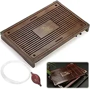 Eorbow Wooden Tea Tray, 17 Inch Chinese Kung Fu Tea Tray, Gongfu Tea Table with Water Storage Chassis, Household Filter Tea Serving Tray Gift Set for Home, Office, Bar