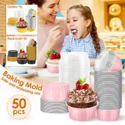 50 Pcs Mini Loaf Pans with Lids and Spoons Sealing Stickers Nonstick Mini Ba`W