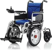 Electric Wheelchair Lightweight Folding All Terrain Power Wheelchair for Adults, 20Ah Lithium Battery, Maximum Load-bearing 150kg(Blue)