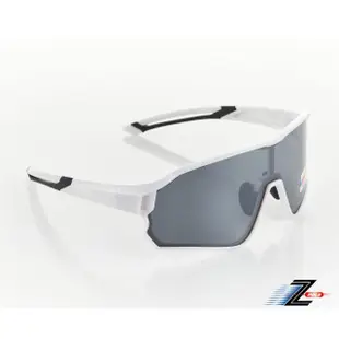 【Z-POLS】新一代PRO款搭載頂級偏光Polarized 強抗UV400電鍍水銀黑運動太陽眼鏡(珍珠白全框設計)