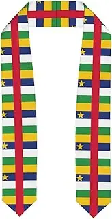 [MDATT] Central African flag Premium Quality Graduation Stole Colorful Stole for Adult Length 72"