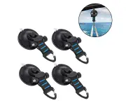 Heavy Duty Suction Cups 4 Pieces with Hooks Upgraded Car Camping Tie Down Suction Cup Camping Tarp Accessory with Securing Hook Strong Power - Blue