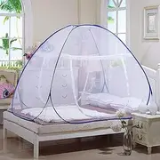 Mosquito Net, Bed Canopy, Portable Travel Mosquito Nets, Foldable Double Door Mosquito Camping Curtain - Blue Edge,doubledoor-200 * 200 * 160cm