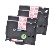 4PK TZ-M32 TZe-M32 Red on Matt Clear Label Tape 1/2" For Brother P-touch PT-1100