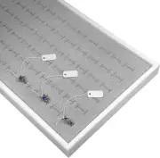 Set of White Plastic Tray with 72 Slot Ring Foam Insert and 100pc String Tags.