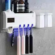 Solar Toothbrush Disinfectant Cleaner Storage Room Bathroom Toothpaste Dispenser Bracket Cleaner