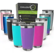 Chillout Life Stainless Steel Tumbler with Lid and Straw - Purple For Unisex 20 oz Tumbler