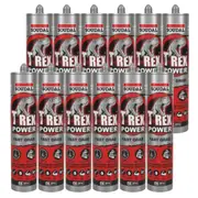 Soudal 121970 T-Rex Power Fast Grab 290ml SMX(R) Polymer Sealant Adhesive Steel Grey (12 Pack)