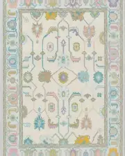 Hand-Knotted Wool Rug Vintage Persian Carpet Oriental Handmade Floor Accent Rug