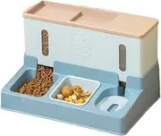 AIMALL 13.7x9.3x8.66 Inch Automatic Pet Water Dispenser and Feeder, Large Capacity Cat and Dog Bowl with Siphon Refill and Gravity Food Supply System