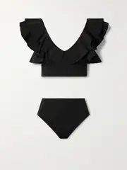 [Maygel Coronel] Maygel Coronel - + Net Sustain Mila Ruffled Bikini - Black - Extended Extended Black