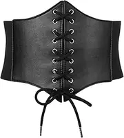 [VOANZO] Wide Elastic Corset Waistband Women's Dress Stretchy Corsets for Waist Shaping Slimming Body Shaper Adjustable Waist Belt for Dresses Tops