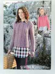 MOTHER/DAUGHTER CABLE SWEATERS, 61-117cm, 14ply - SIRDAR Knitting Pattern 9672