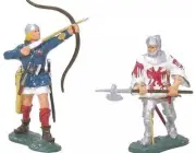 Britain 43017 Agincourt English Longbowman and Jean le Maingre Gloss 2 fig MIB