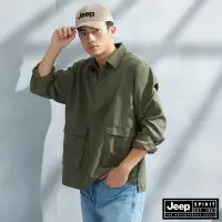 在飛比找Yahoo奇摩購物中心優惠-JEEP 男裝 立體口袋開襟口袋POLO衫-綠色