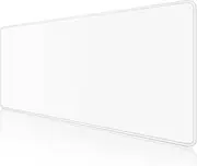 Dapesuom Large Mouse Pad, Extended Gaming Mouse Mat with Stitched Edges, Waterproof Full Size Desk Mats with Non-Slip Base, Computer Big Desktop Keyboard Pad for Laptop, Office, 23.6 x 11.8 in, White
