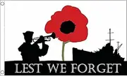 Lest We Forget Navy Flag 3' x 5' - Military Flags 90 x 150 cm - Banner 3x5 ft - AZ FLAG