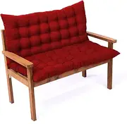 Garden Patio Furniture Cushions Set Thicken Backrest Relaxer Reclining Chairs Seat Pads for 2/3 Seater Loveseat Swing Outdoor Replacement Cushions 120 * 100 * 8cm (Red)