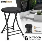 6x 17.5"Portable Camping Stool Folding Outdoor Picnic Seat Plastic Fishing Chair