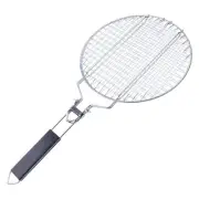 Portable BBQ Grill Basket Fish Grill Basket with Removable Handle with Remova...