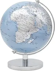The Leonardo Collection Globe Blue & Silver 20cm For Home & Office | World Map Globe For Kids And World Globes For Adults | Globes of Earth For Knowledge & Decoration | Ideal Map of The World For All
