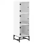 Glass Door Wooden Highboard Kitchen Buffet Storage Cupboard Rack Display Cabinet