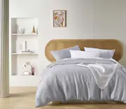 Dove Grey French Linen Quilt Cover Set