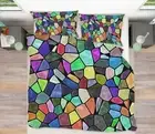 3D Colored Stone NAO11425 Bed Pillowcases Quilt Duvet Cover Set Queen King Fay