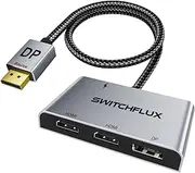 DisplayPort to Dual HDMI with DP Adapter |4K@60Hz| Extended Display 1 in 3 Out MST Hub for Multiple Monitors Compatible with PC,NVIDIA/AMD Graphics Card