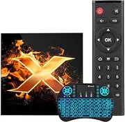 Android 11 TV Box, Allwinner H616 Quad Core 64 Bits, 4GB RAM 64GB ROM with 1000M LAN Dual-WiFi 2.4G/5G AV1 8K/6K/4K 3D USB 3.0 BT 4.2 Set Top Box with Wireless Mini Keyboard,4gb+32gb