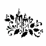 Picket Fence, Stencil 6" Christmas Stencil, Candlelight, Candle Centerpiece