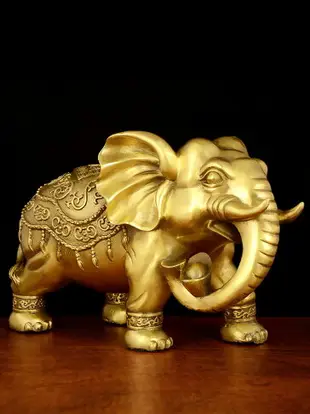 風水閣銅大象擺件全銅招財象客廳裝飾品吸水象一對風水象銅象大號