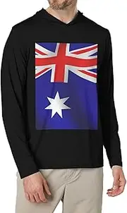 [JEJEA] Australian flag print Men's Shirts Long Sleeve Hoodies Fashion Tee Shirts,Causal Fit No Buttons T-Shirts