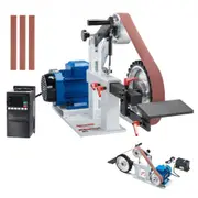 VEVOR Belt Grinder Sander, 72 x 2-Inch Variable Speed Belt Polisher with VFD, 1500W 2HP Polishing Grinding Machine with 3 Grinding Moulds & 3PCS Sandi