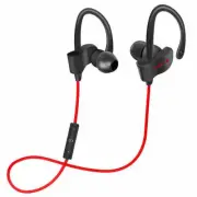 Wireless ear hook sports earphones Bluetooth 4.1 for iPhone Samsung Android Noise Cancelling - Red