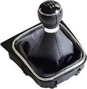 BGBLKLGPPN Car 5/6 Speed Gear Shift Knob Lever Stick Gaiter Boot Cover Fit for VW Fit for Golf 5 MK5 2005-2010 Car Accessories Shift knob(Black-6 Speed)