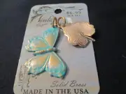 BRASS BUTTERFLY AND LEAF CHARM