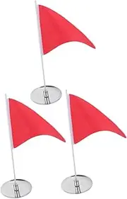 POPETPOP Golf Practice Flags Cups 3 Set Kit Solid Steel Flag Pole for Precision Putting