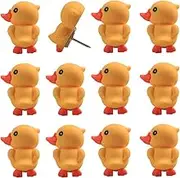Rurili Decorative Mini Yellow Duck Shape Push Pins Hanging Nail Cute Style Thumbtack for Home Decoration Office School Wall Whiteboard Cork Board Picture Fabric 35 Pcs