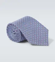 [Gucci] Gucci GG silk jacquard tie One Size blue