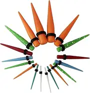 [TripDock] Ear Stretching Kit, 50 Pieces Acrylic Tapers and Plugs Set, Random Mixed Colors, Multiple Sizes, Multiple Sizes, Acrylic Silicone, no gemstone
