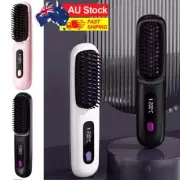 Numoya Portable Straightener Brush-GoBrush PRO, Rechargeable Mini Straightener