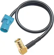 Fakra Z to SMB Cable, 30CM SMB DAB Cable Fakra Z Male to SMB Plug Right Angle Cable RG174 for DAB Car Aerial GPS AM/FM Blaupunkt Pioneer Clarion Kenwood Alpine JVC