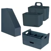 4 Piece Office Organiser Set Desk Storage Tray File Organizer Container Desktop