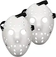 Halloween Full Face Mask 2 Pack DIY White Jason Mask Dance Cosplay Masquerade Party Mask Prop Horror Hockey