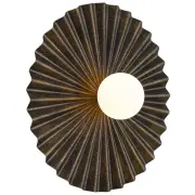 Kinso Industrial Wall Lamp Light Metal Glass Antique Gold Opal Matt Textured