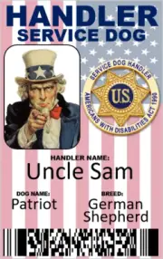 CUSTOMIZABLE, SERVICE DOG HANDLER ID CARD, PVC PHYSICAL & DIGITAL
