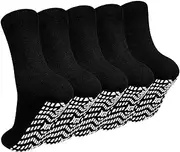 [ZAKASA] Non Slip Grip Socks - Non Skid Crew Grippy Socks for Men Women Anti Slip Gripper Socks for Elderly Hospital Yoga